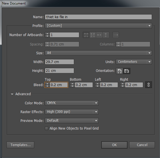 thiết kế file in offset